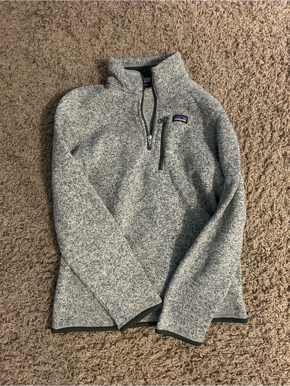 Patagonia Heather Gray Quarter-Zip Fleece Pullover